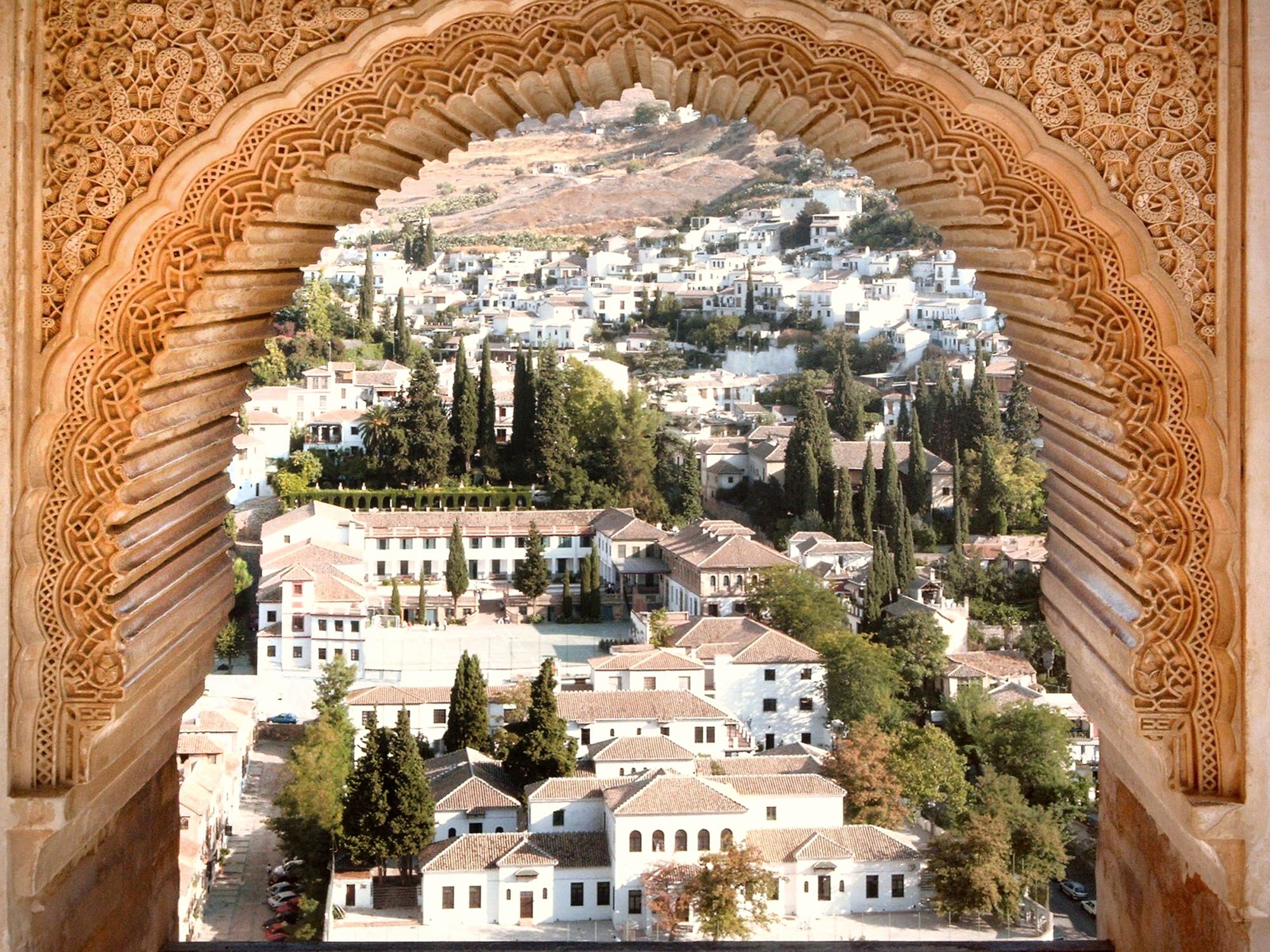Window of the Alhambra facing the Albaicin Quarter
